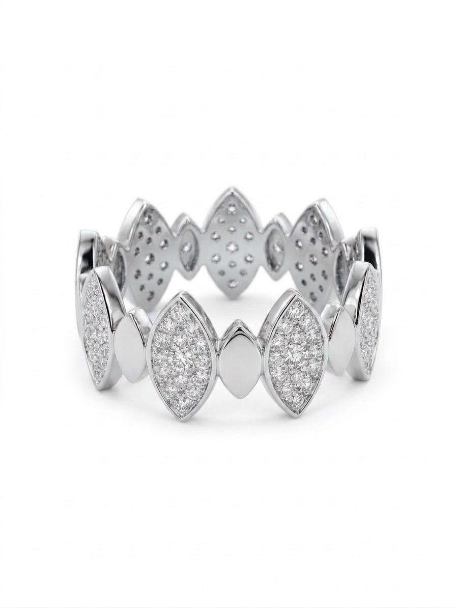 Bague Porte Joie Demi Pavage