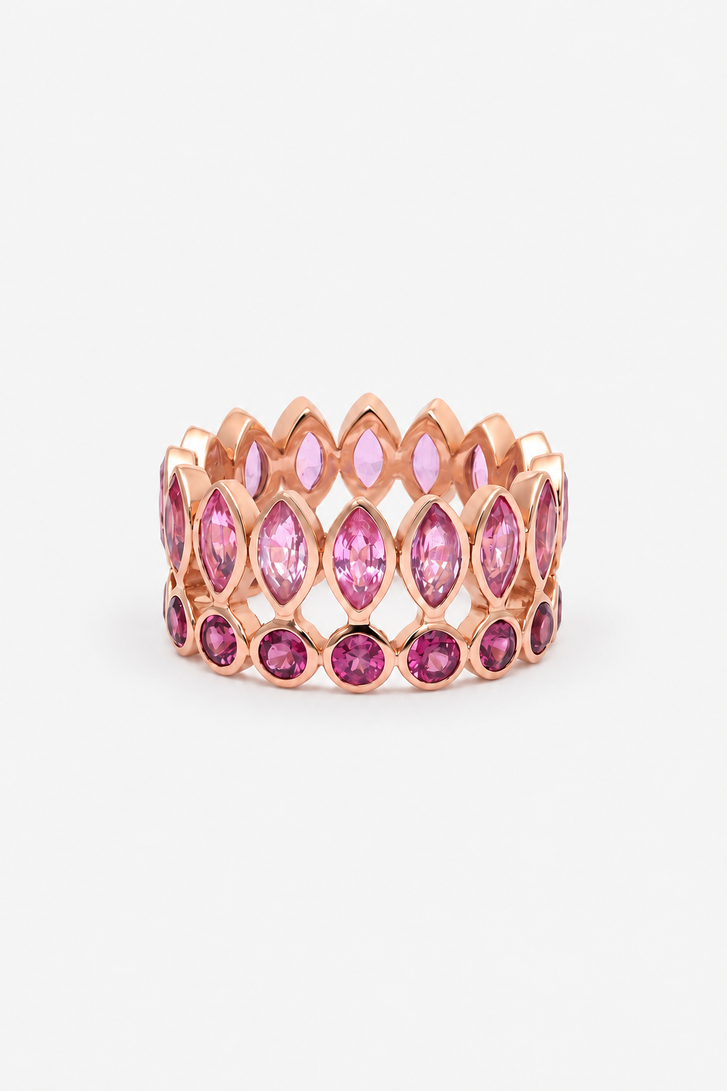 Bague Reine Couronne Rose