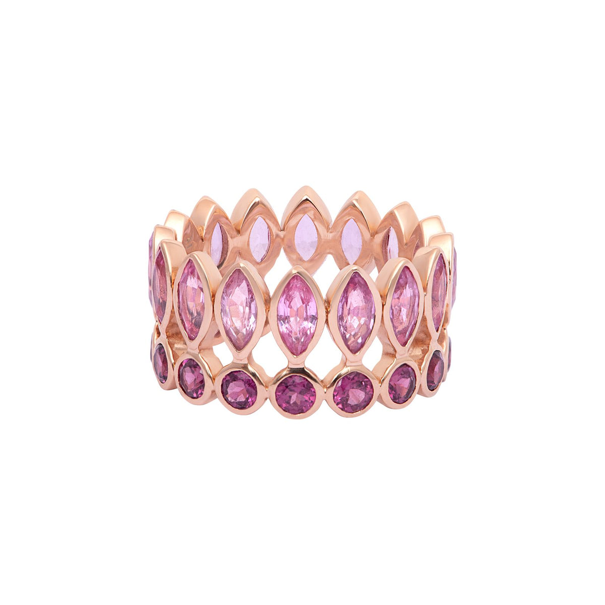 Bague Reine Couronne Rose