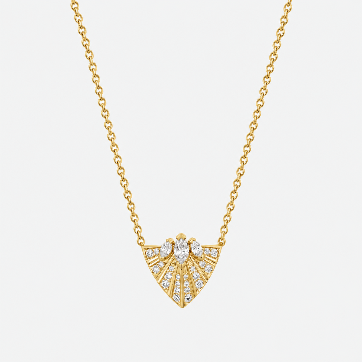 Collier Plume d'Or Tout Pavage