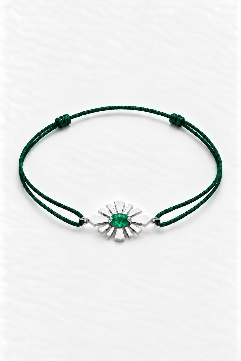 Daisy Crush Cord Bracelet - Emerald