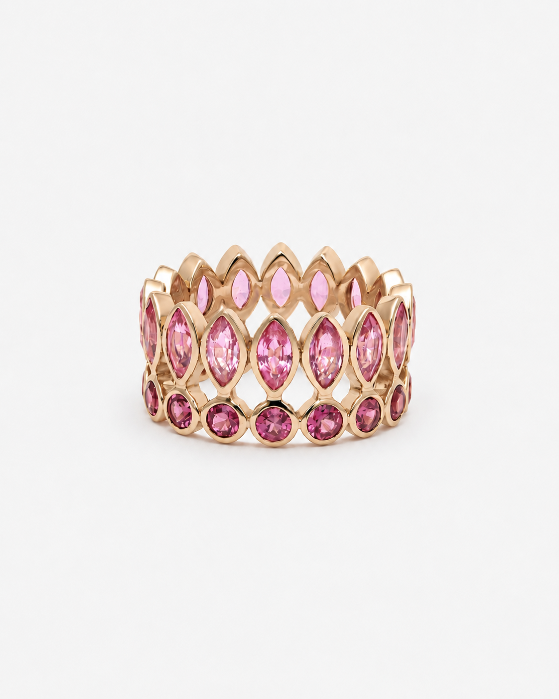 Bague Reine Couronne Rose