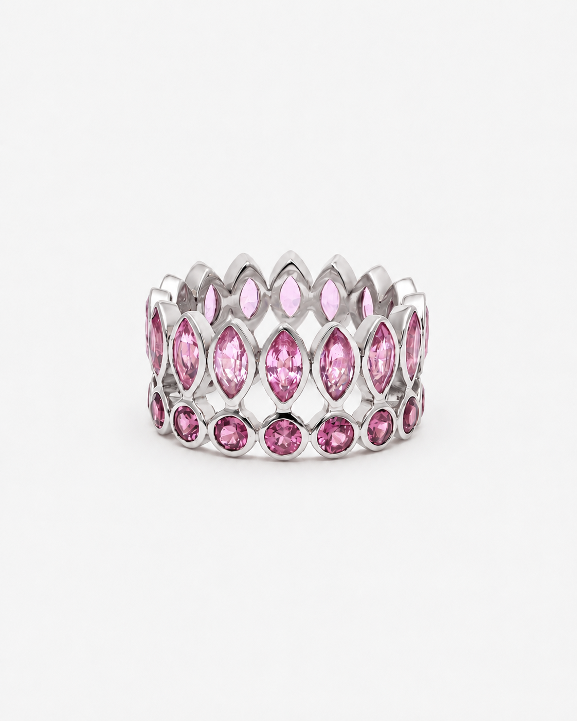 Bague Reine Couronne Rose