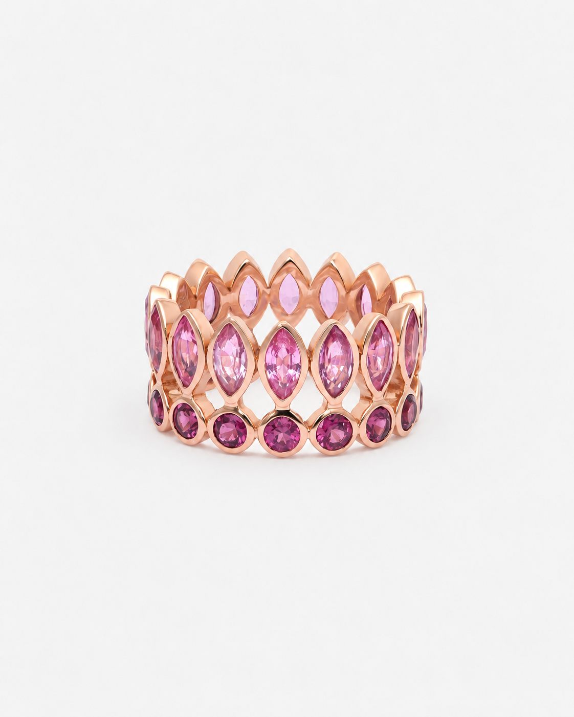 Bague Reine Couronne Rose