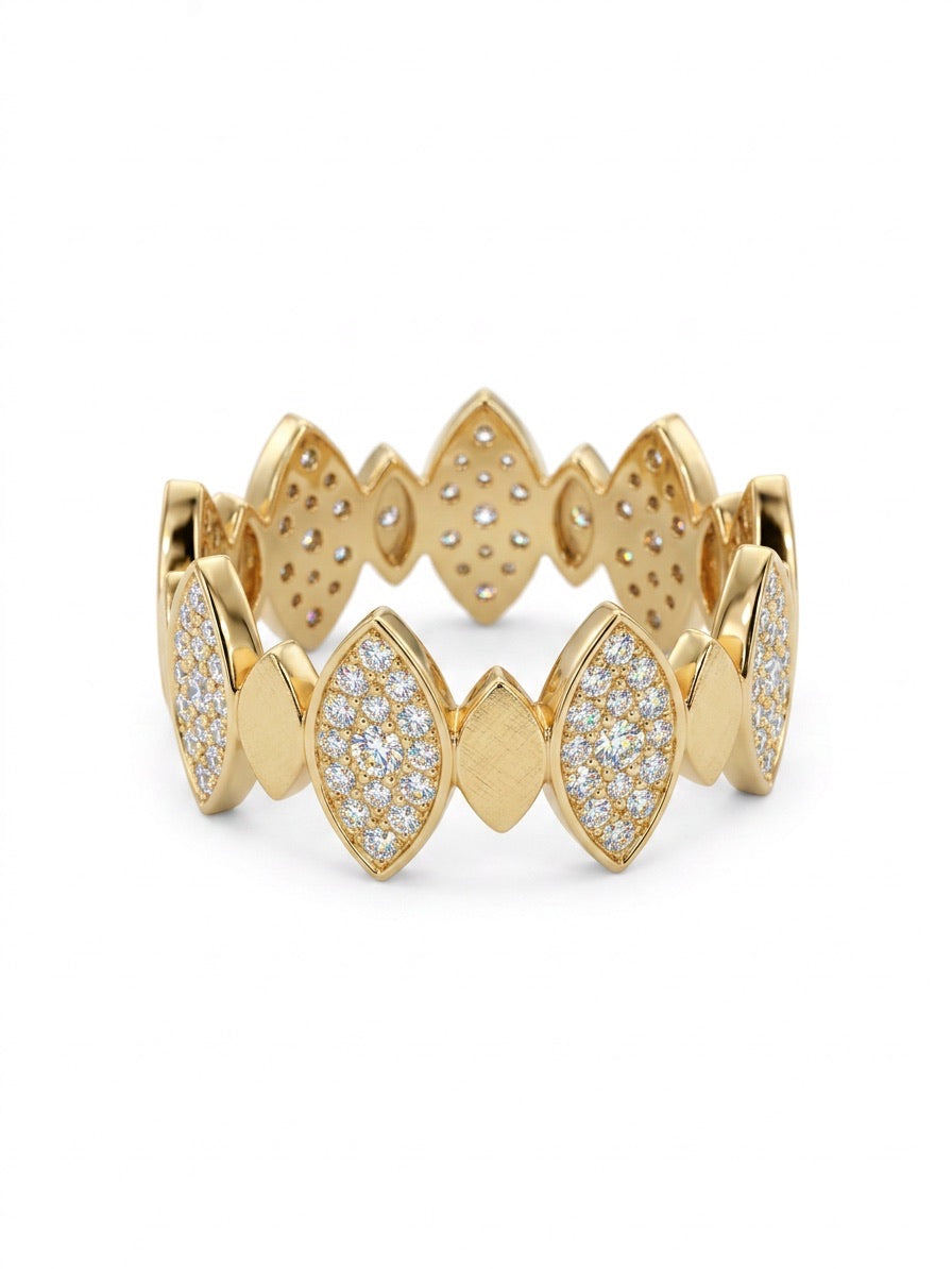 Bague Porte Joie Demi Pavage