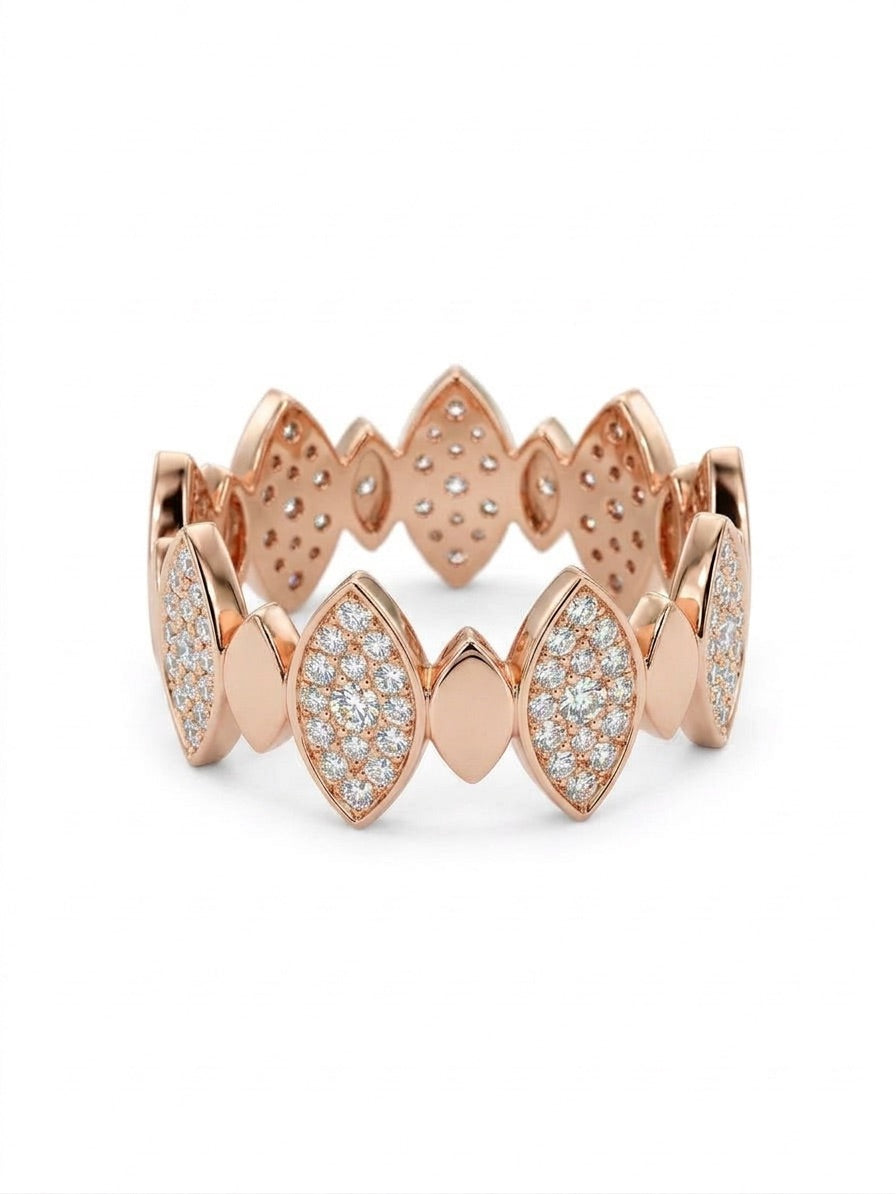 Bague Porte Joie Demi Pavage